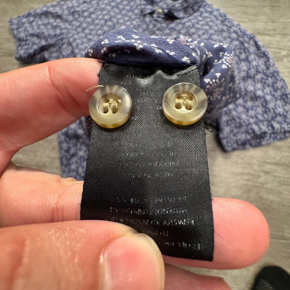 Salt Valley Shirt Mens‎ Large Blue Geometric Vintage Cotton Short Sleeve Button - Picture 7 of 11